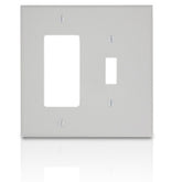 Leviton PJ126 2-Gang Midway Size Nylon Combination Wallplate